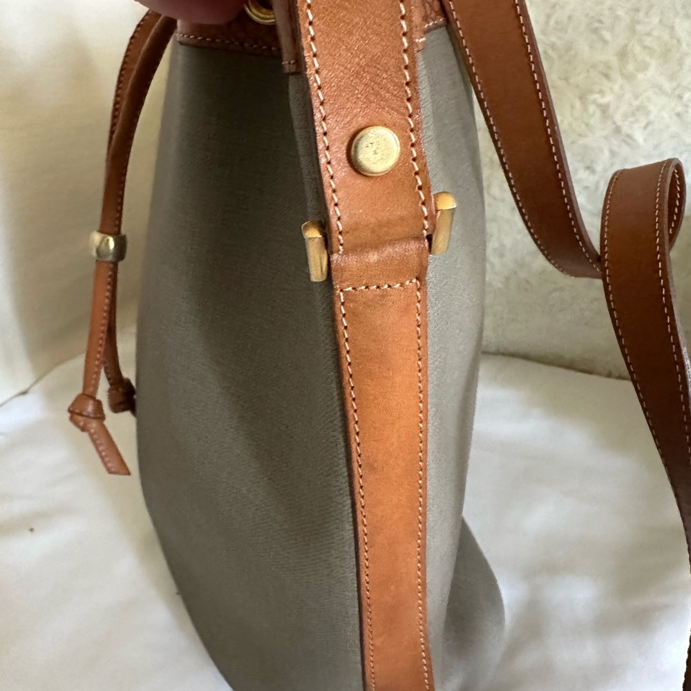 Dior Taupe Canvas Tote with Tan Leather Trim and Pouch - Picture 4 of 10